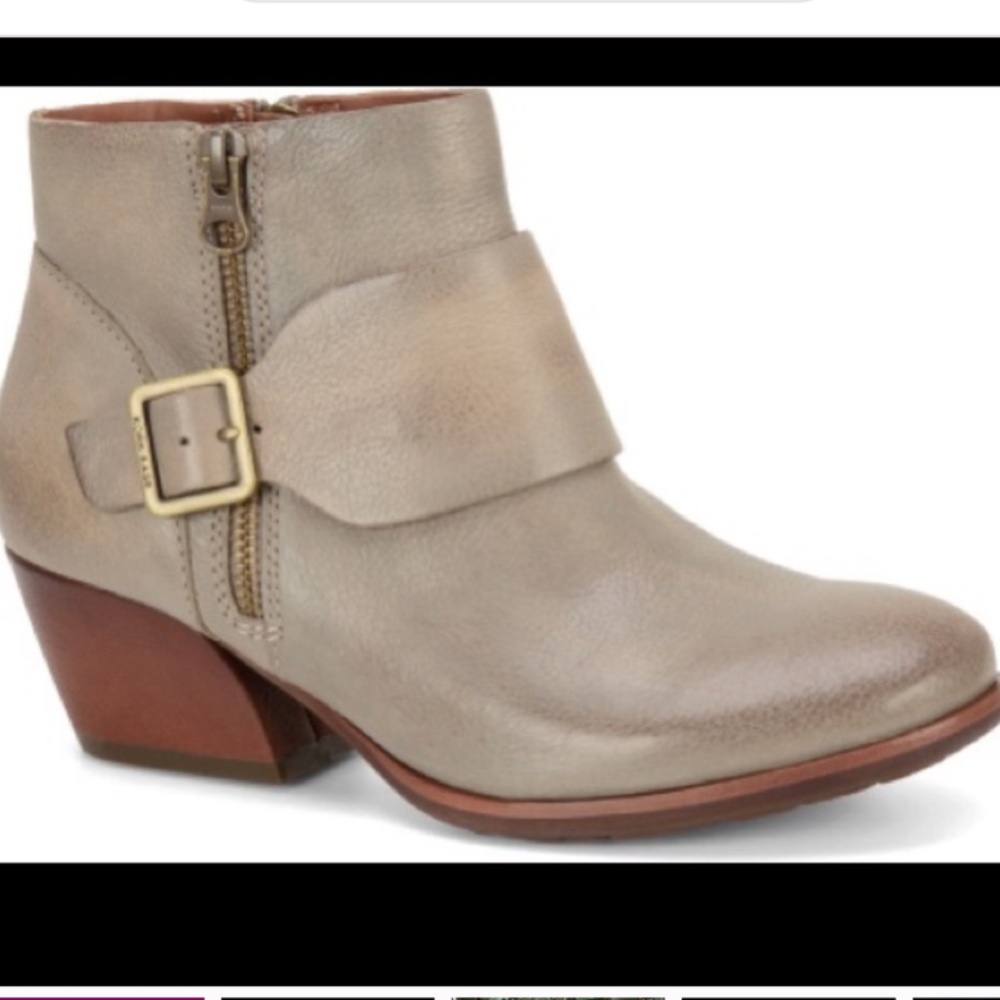 Grey Buckled Booties